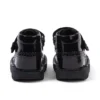 Bottes Kick Hi Vel Brogue en cuir verni noir pour bébés filles
