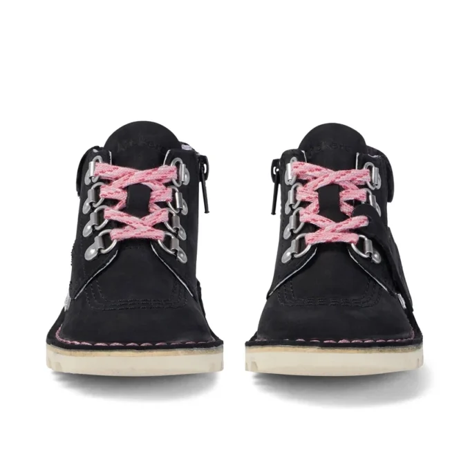 Bottes Kick Hi Winter en nubuck noir pour bébés filles