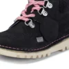 Bottes Kick Hi Winter en nubuck noir pour bébés filles