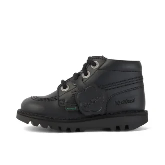 Bottes Kick Hi Zip en cuir pour bébés, unisexes, noir