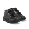 Bottes Kick Hi Zip en cuir pour bébés, unisexes, noir