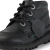 Bottes Kick Hi Zip en cuir pour bébés, unisexes, noir