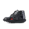 Bottes Kick Hi Zip en cuir verni noir unisexe pour tout-petits