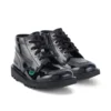 Bottes Kick Hi Zip en cuir verni noir unisexe pour tout-petits