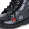 Bottes Kick Hi Zip en cuir verni noir unisexe pour tout-petits