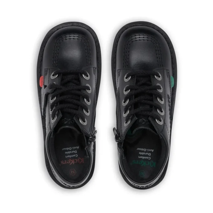 Bottes Kick Hi Zip en simili cuir noir unisexe junior Bottes Kick Hi Zip en simili cuir noir unisexe junior