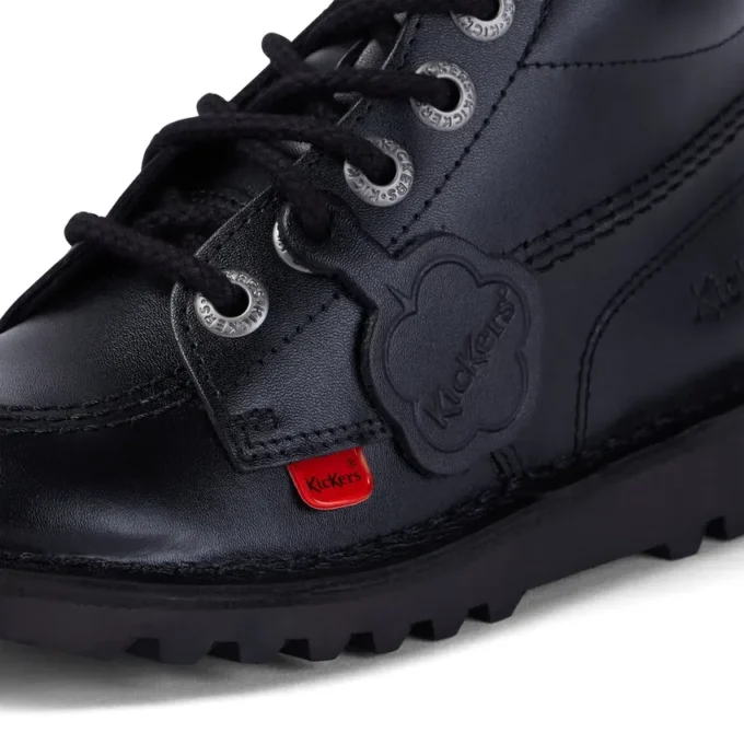Bottes Kick Hi Zip en simili cuir noir unisexe junior Bottes Kick Hi Zip en simili cuir noir unisexe junior