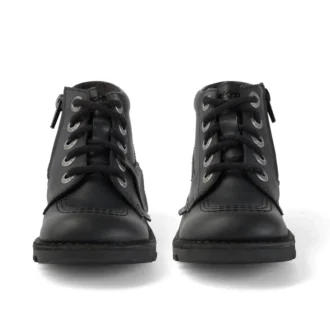 Bottes Kick Hi Zip unisexes junior en simili cuir noir