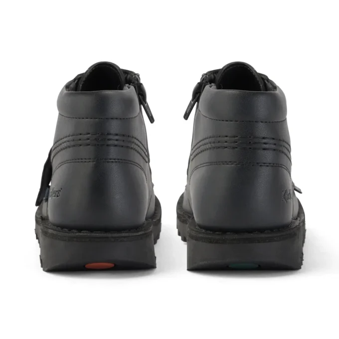 Bottes Kick Hi Zip unisexes junior en simili cuir noir Bottes Kick Hi Zip unisexes junior en simili cuir noir