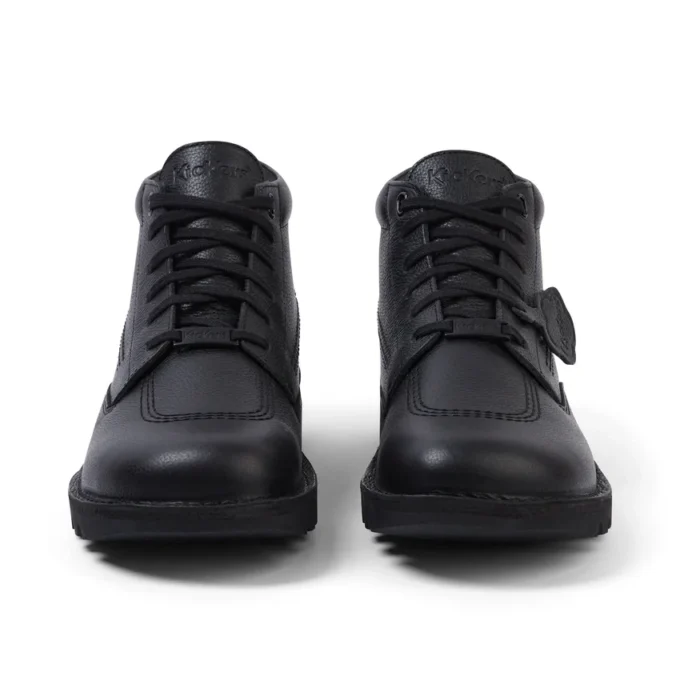 Bottes Kick pour adultes unisexes en cuir vieilli noir