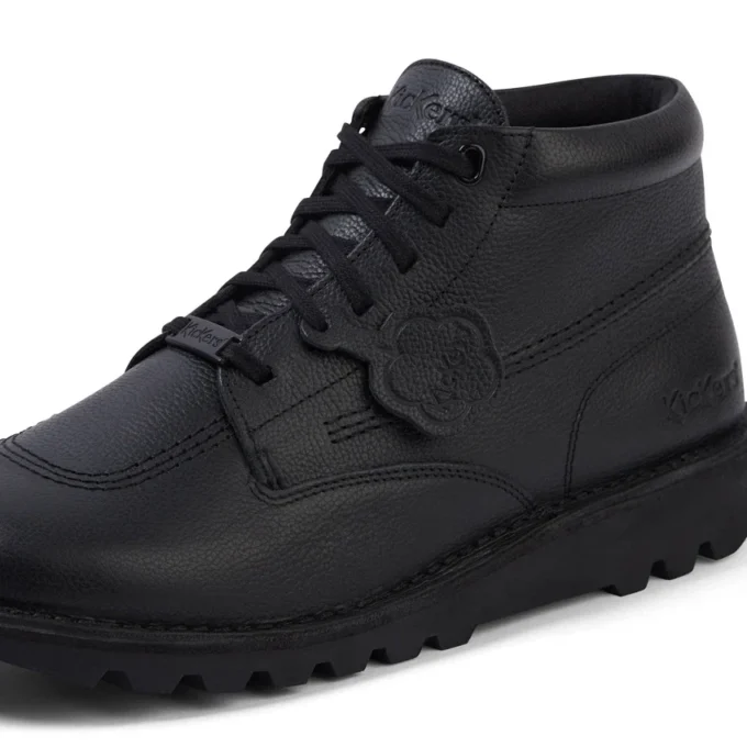 Bottes Kick pour adultes unisexes en cuir vieilli noir