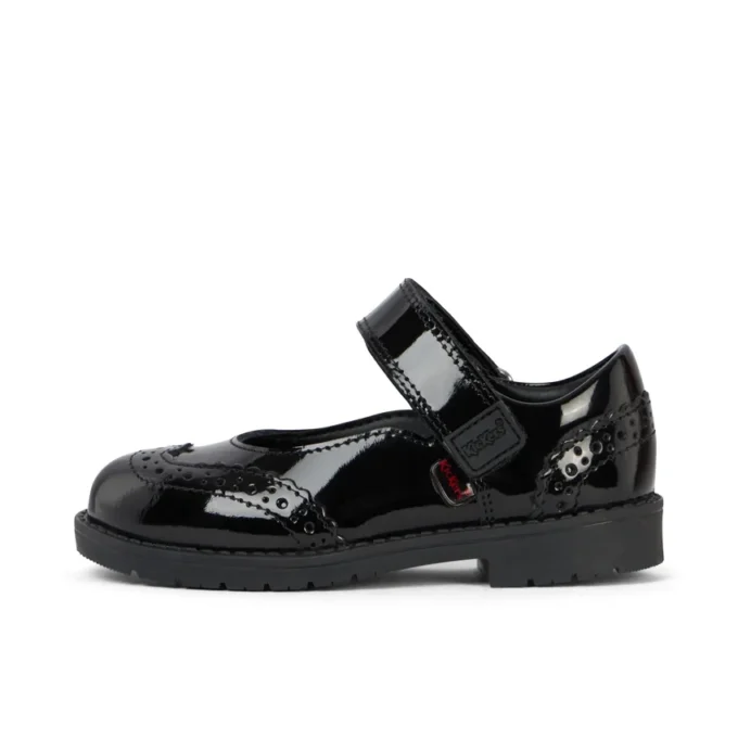 Bottes Lachly Mj Brogue en cuir verni noir pour petites filles