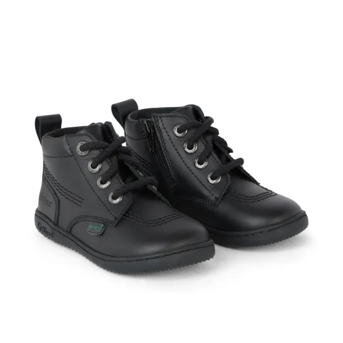 Bottes Playflex Hi en cuir noir unisexe pour tout-petits