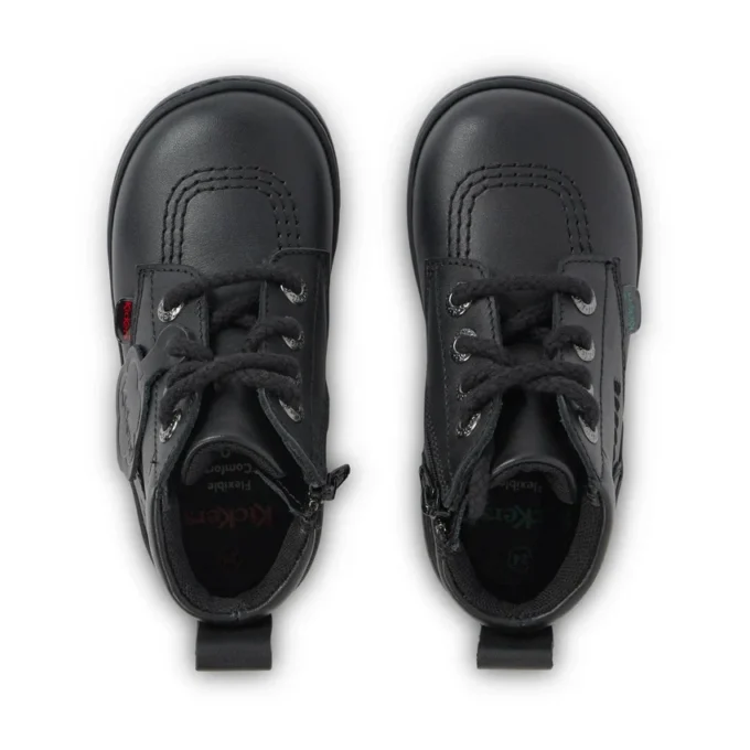 Bottes Playflex Hi en cuir noir unisexe pour tout-petits
