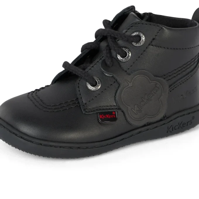 Bottes Playflex Hi en cuir noir unisexe pour tout-petits