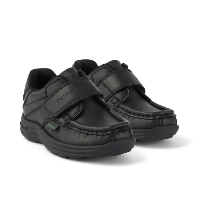 Bottes Reasan Strap en cuir alternatif noir, unisexe pour bébés