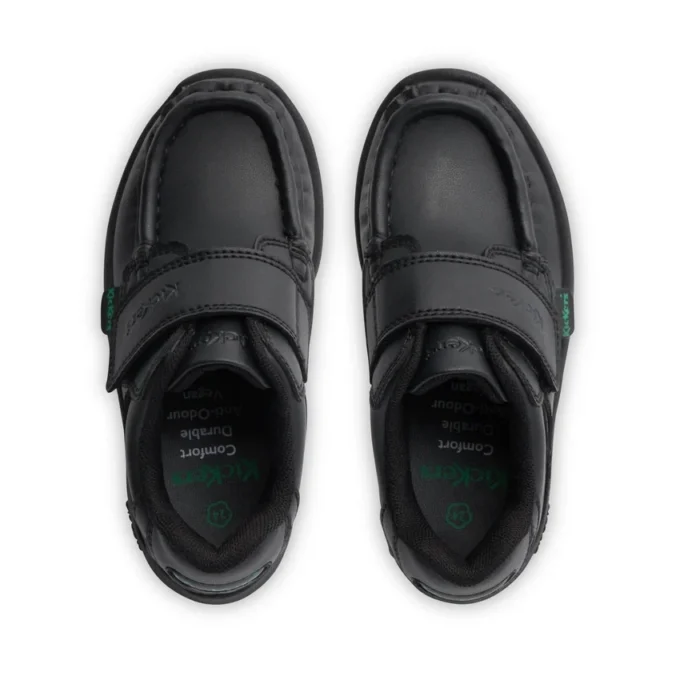 Bottes Reasan Strap en cuir alternatif noir, unisexe pour bébés
