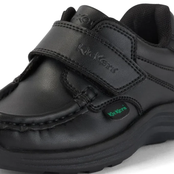 Bottes Reasan Strap en cuir alternatif noir, unisexe pour bébés