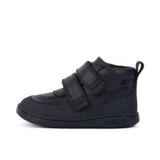 Bottes unisexes Playflex Hi Vel en cuir noir pour tout-petits