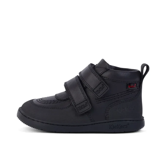 Bottes unisexes Playflex Hi Vel en cuir noir pour tout-petits