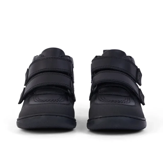 Bottes unisexes Playflex Hi Vel en cuir noir pour tout-petits
