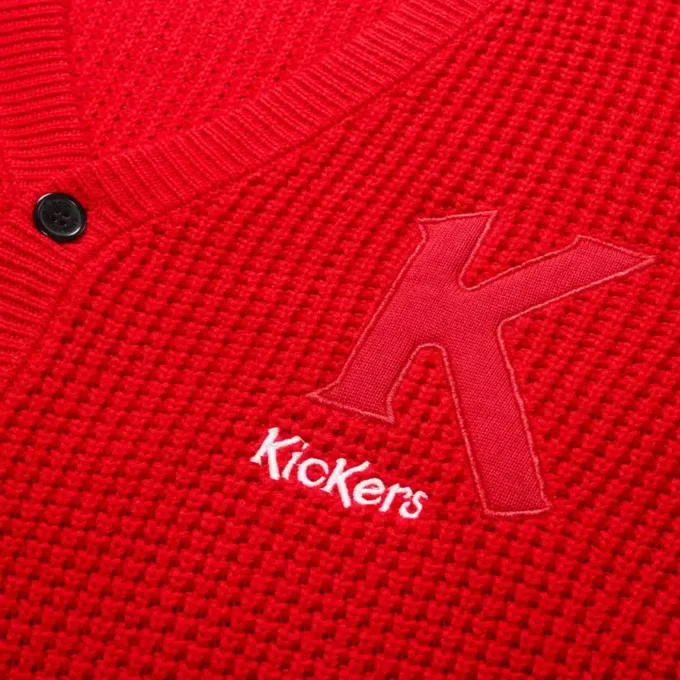 Cardigan classique Kickers unisexe pour adulte, rouge Cardigan classique Kickers unisexe pour adulte, rouge