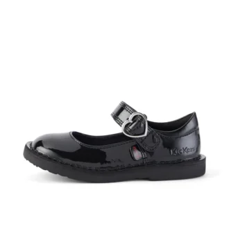 Chaussures Adlar Heart Mj en cuir verni noir pour petite fille