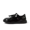 Chaussures Adlar T Bar Bow en cuir verni noir pour petite fille