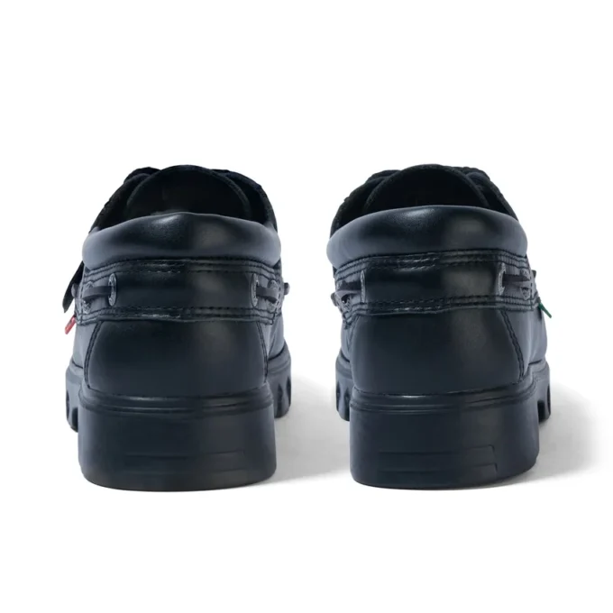 Chaussures bateau Lennon en cuir noir unisexe adulte Chaussures bateau Lennon en cuir noir unisexe adulte