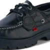 Chaussures bateau Lennon en cuir noir unisexe adulte Chaussures bateau Lennon en cuir noir unisexe adulte