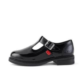 Chaussures à bride en T Lach pour filles, en cuir verni noir