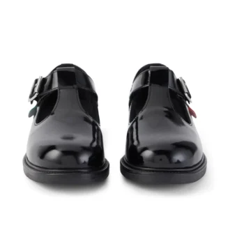 Chaussures à bride en T Lach pour filles, en cuir verni noir