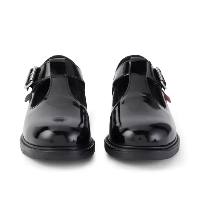Chaussures à bride en T Lach pour filles, en cuir verni noir