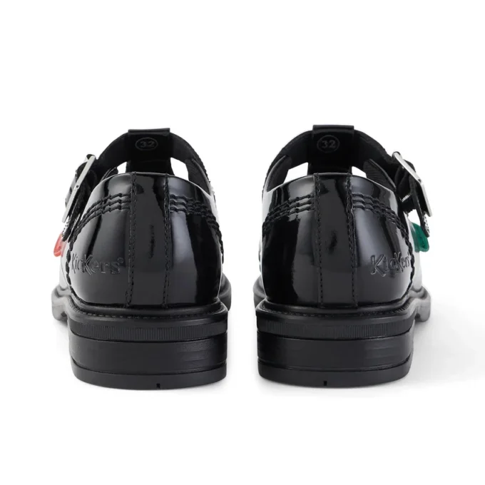 Chaussures à bride en T Lach pour filles, en cuir verni noir