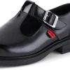 Chaussures à bride en T Lach pour filles, en cuir verni noir