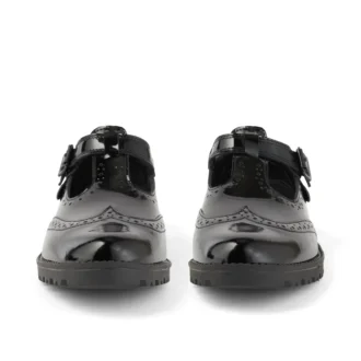 Chaussures à bride en T Lachly Brogue en cuir verni noir pour filles