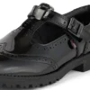 Chaussures à bride en T Lachly Brogue en cuir verni noir pour filles