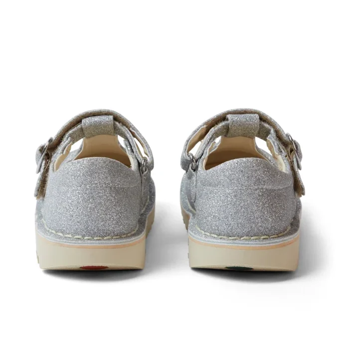 Chaussures à bride en T pour bébés filles Kick T-Bar Glitter Cosmic Textile Silver