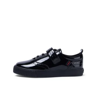 Chaussures brogues Tovni pour filles, cuir verni noir