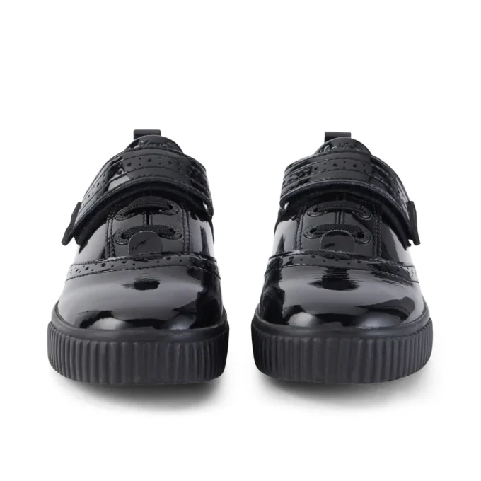 Chaussures brogues Tovni pour filles, cuir verni noir