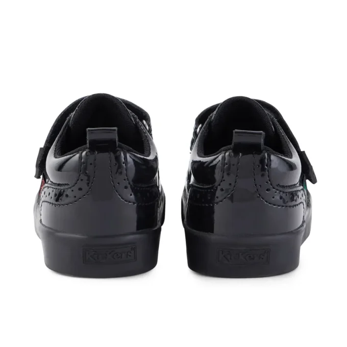 Chaussures brogues Tovni pour filles, cuir verni noir