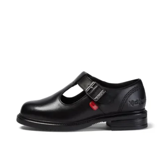 Chaussures en cuir à bride en T Lach pour filles, noir