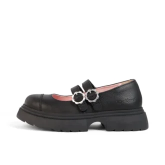 Chaussures en cuir Kenzi MJ pour jeunes filles, noir