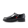 Chaussures en cuir Lach T-Bar pour jeunes filles, noir