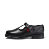 Chaussures en cuir Lach T-Bar pour jeunes filles, noir