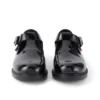 Chaussures en cuir Lach T-Bar pour jeunes filles, noir
