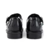 Chaussures en cuir Lach T-Bar pour jeunes filles, noir