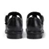 Chaussures en cuir Lach T-Bar pour jeunes filles, noir