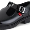 Chaussures en cuir Lach T-Bar pour jeunes filles, noir