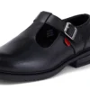Chaussures en cuir Lach T-Bar pour jeunes filles, noir